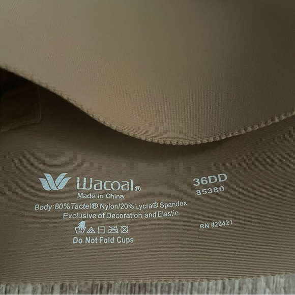 Wacoal Ibra Contour Bra Tan Wireless Size 36DD - Picture 3 of 3